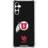 University of Utah Circle and Feather on Black Galaxy A15 5G Clear Case